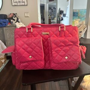 Petunia Pickle Bottom Pink Quilted Dog Carrier